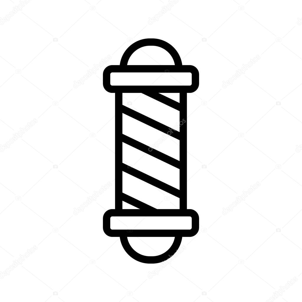 Symbol of barbershops icon vector. Isolated contour symbol illustration