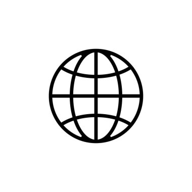 Paralellikler ve meridyen ikon vektörü. İzole edilmiş kontür sembolü gösterimi