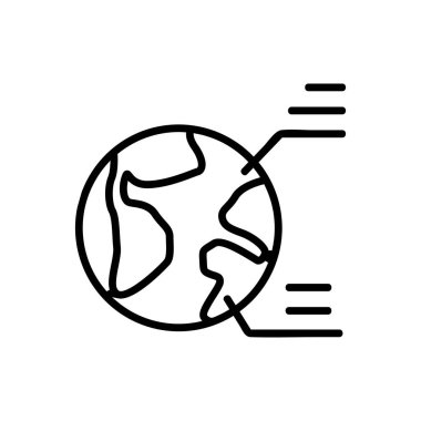 Küreselleşme bir ikon vektörüdür. İzole edilmiş kontür sembolü gösterimi