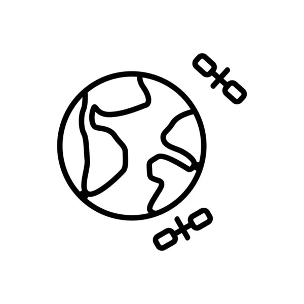 Satélites aterrizan el vector icono. Ilustración del símbolo de contorno aislado — Archivo Imágenes Vectoriales