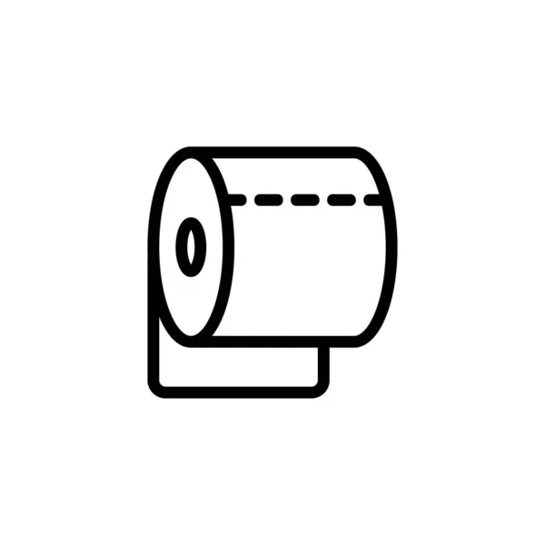 Rollo de papel higiénico vector icono. Ilustración del símbolo de contorno aislado — Vector de stock