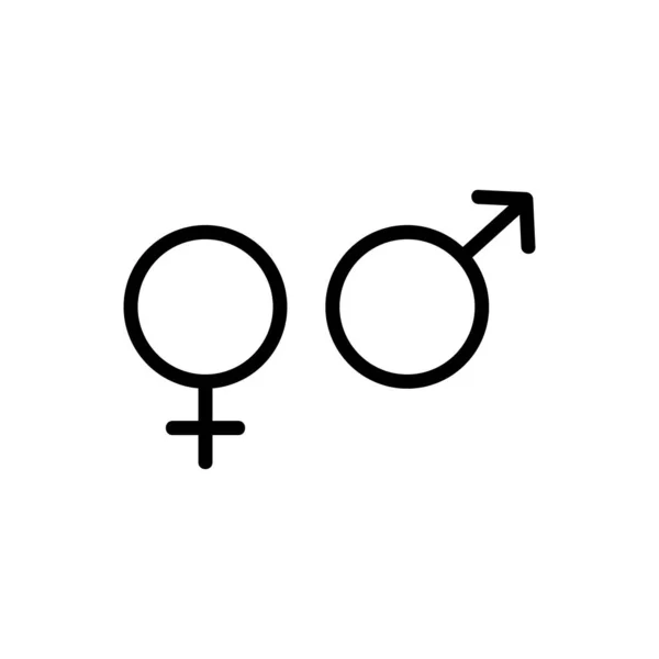 Vektor ikon toilet pria dan wanita. Ilustrasi simbol kontur terisolasi - Stok Vektor