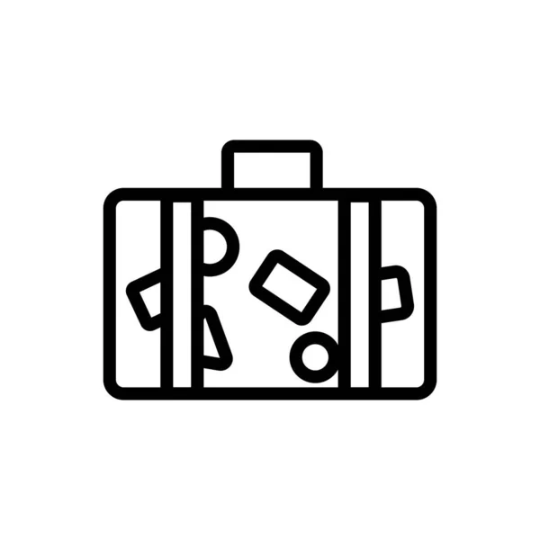 Gepäck mit Sachen-Symbol-Vektor. Isolierte Kontursymboldarstellung — Stockvektor
