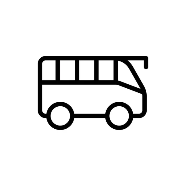 観光バスのアイコンベクトル。独立した輪郭シンボルイラスト — ストックベクタ
