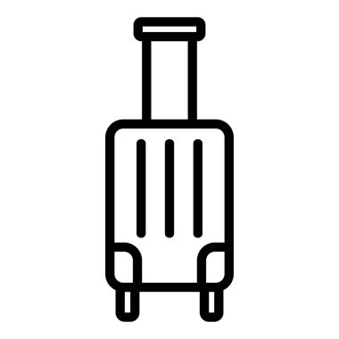 Bavul tekerlek simgesi vektörü. İzole edilmiş kontür sembolü gösterimi
