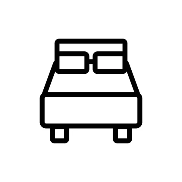 Vektor ikon tempat tidur. Ilustrasi simbol kontur terisolasi - Stok Vektor