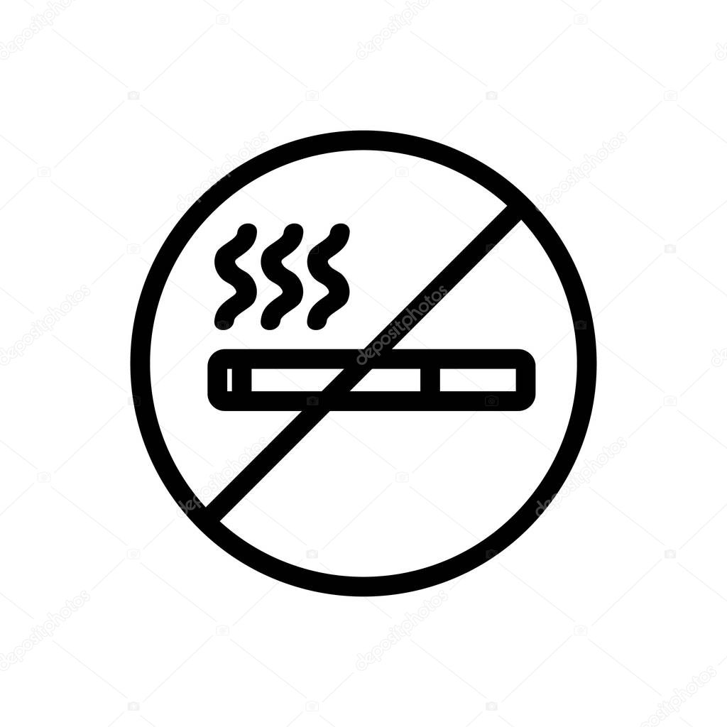 Do not smoke an icon vector. Isolated contour symbol illustration