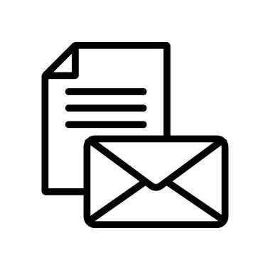 Dosya simgesi vektörlü harf. İzole edilmiş kontür sembolü gösterimi