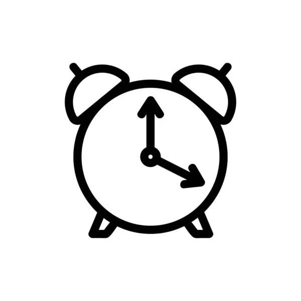 Alarme horloge icône vecteur. Illustration de symbole de contour isolé — Image vectorielle
