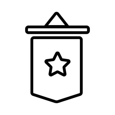 Spor flaması ikon vektörü. İzole edilmiş kontür sembolü gösterimi