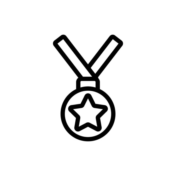 Guld medalj ikon vektor. Isolerad kontur symbol illustration — Stock vektor
