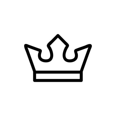 Crown King ikon vektörü. İzole edilmiş kontür sembolü gösterimi