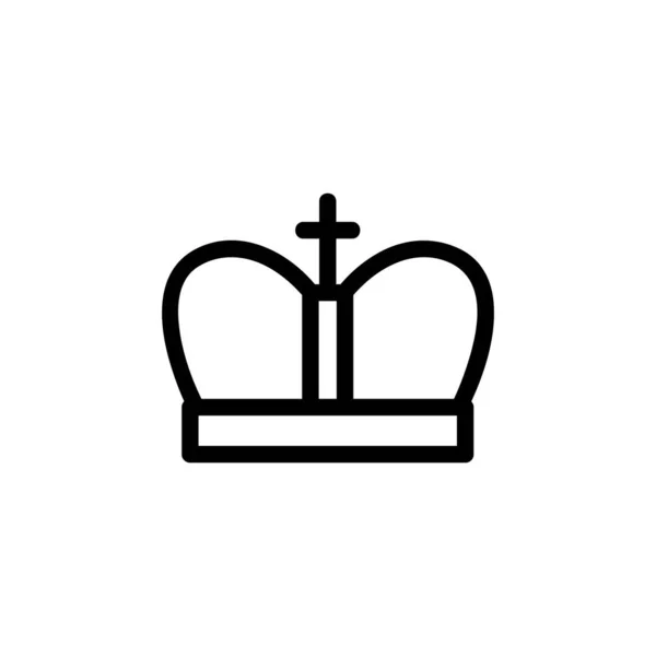 Krone mit Diamanten-Symbol-Vektor. Isolierte Kontursymboldarstellung — Stockvektor