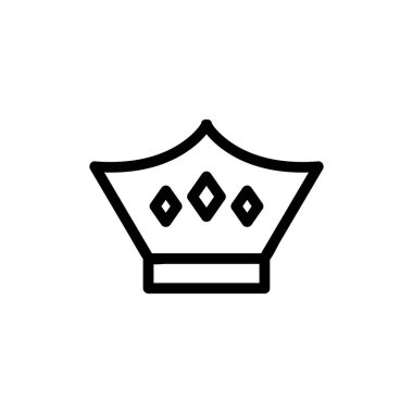 Yüce taç ikon vektörü. İzole edilmiş kontür sembolü gösterimi