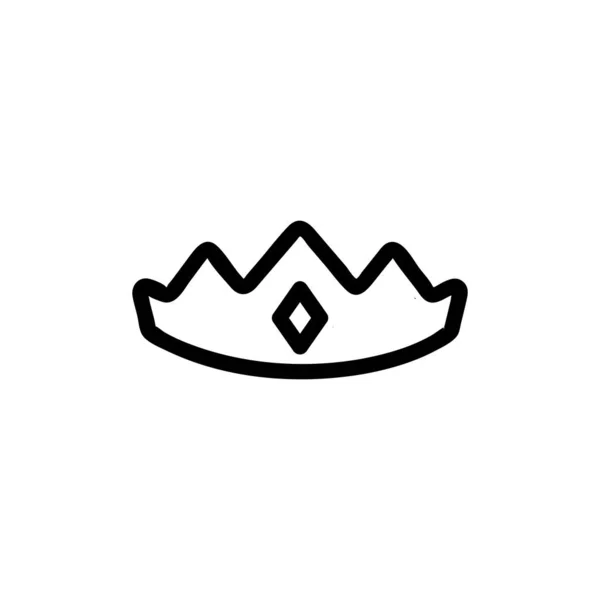 Corona princesa icono vector. Ilustración del símbolo de contorno aislado — Archivo Imágenes Vectoriales