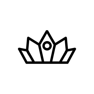 Kraliçe ikon vektörünün tacı. İzole edilmiş kontür sembolü gösterimi
