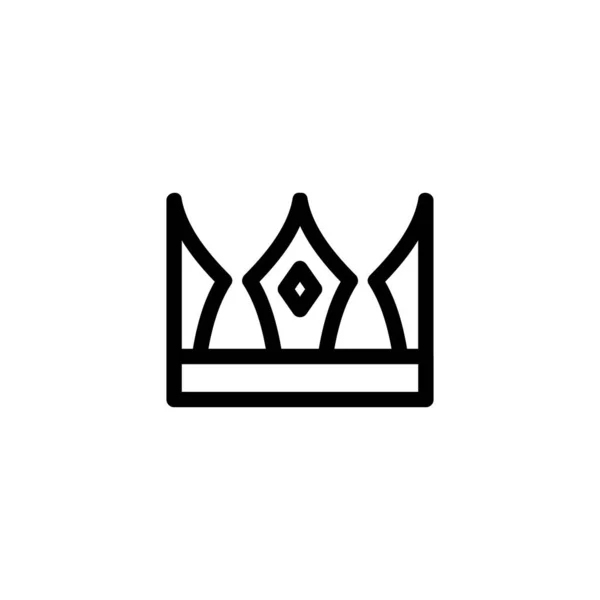 Il vettore icona del Re della Corona. Illustrazione del simbolo del contorno isolato — Vettoriale Stock