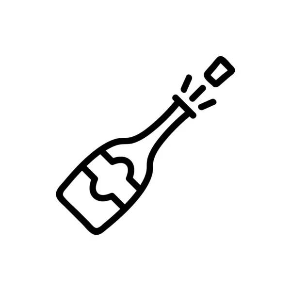 Vektor ikon šampaňského. Izolovaný obrysový symbol ilustrace — Stockový vektor