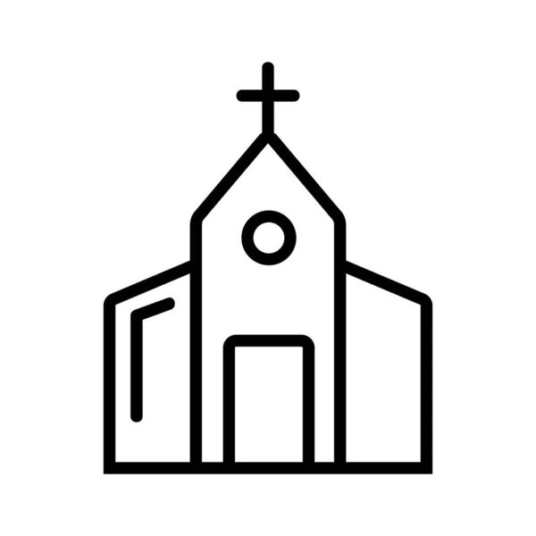 Wektor ikony kościoła. Ilustracja izolowanego symbolu konturu — Wektor stockowy