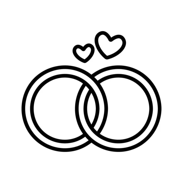 Anillo de boda icono vector. Ilustración del símbolo de contorno aislado — Vector de stock