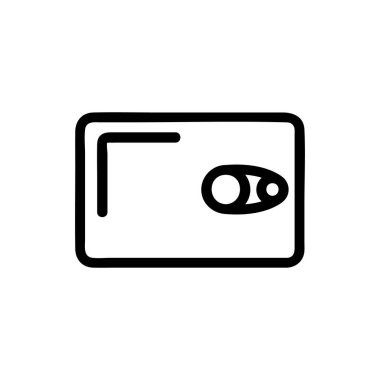 Kapalı konserve vektör simgesi. İzole edilmiş kontür sembolü gösterimi