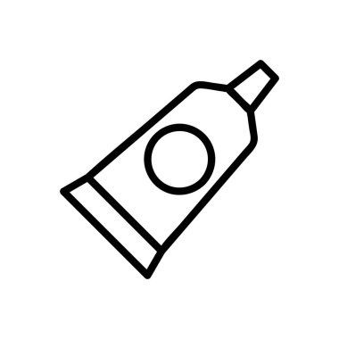 Diş macunu ikon vektörü. İzole edilmiş kontür sembolü gösterimi