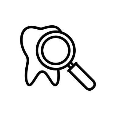 Diş ikonu vektörünü koru. İzole edilmiş kontür sembolü gösterimi