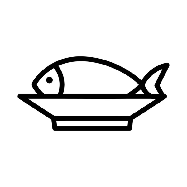 Вектор значков Рыбного рынка. Изолированная контурная иллюстрация — стоковый вектор
