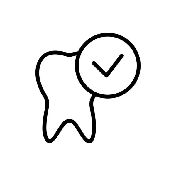 Cured tooth icon vector. Isolated contour symbol illustration — Stock Vector