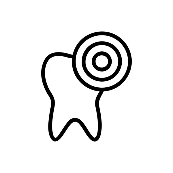 Schmerzzahn-Symbolvektor. Isolierte Kontursymboldarstellung — Stockvektor