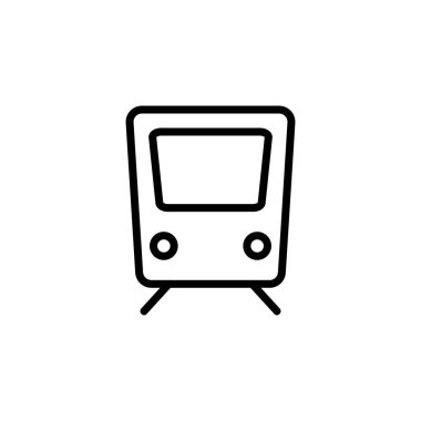 Uluslararası tren ikonu vektörü. İzole edilmiş kontür sembolü gösterimi