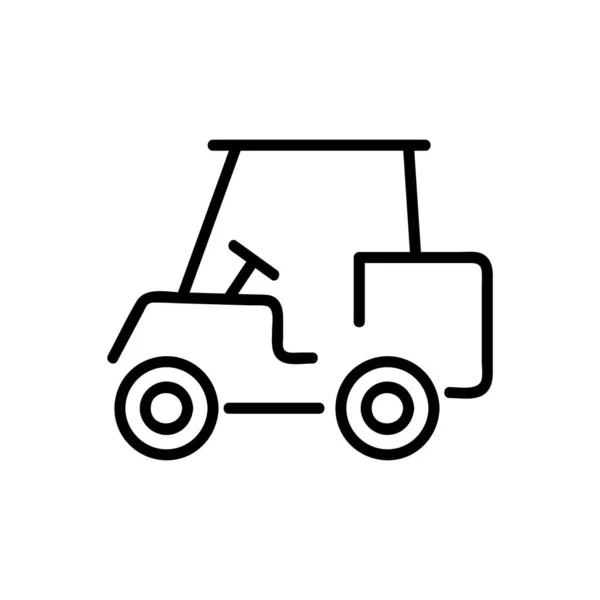Vecteur d'icône de voiture de golf. Illustration de symbole de contour isolé — Image vectorielle