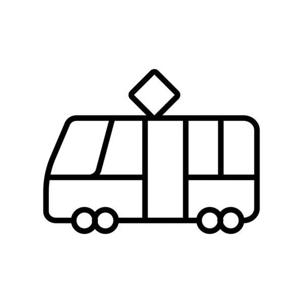 Městská tramvaj je vektor ikon. Izolovaný obrysový symbol ilustrace — Stockový vektor