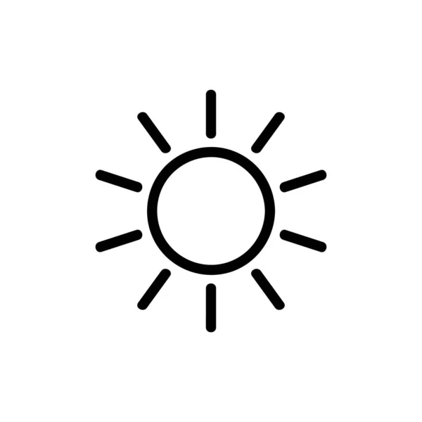 Sun icon vector. Isolated contour symbol illustration — Stock Vector