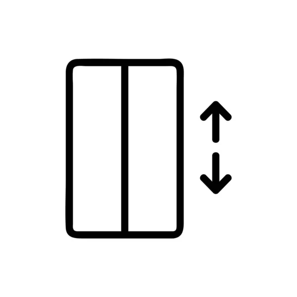 Vetor ícone da porta do elevador. Isolado contorno símbolo ilustração — Vetor de Stock