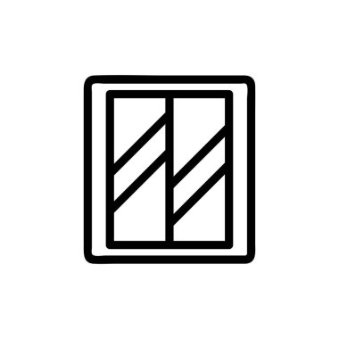 Asansör kapısı ikon vektörü. İzole edilmiş kontür sembolü gösterimi