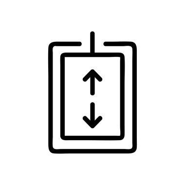 Asansör düğmesi bir simge vektörü. İzole edilmiş kontür sembolü gösterimi