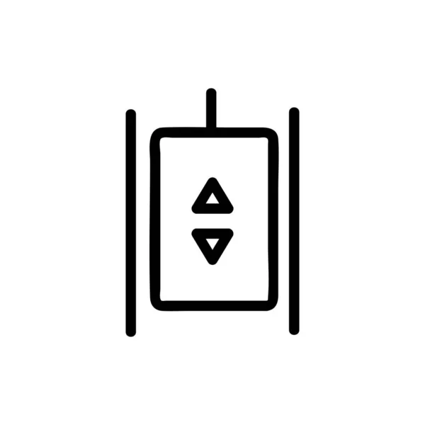 Le bouton ascenseur est une icône vectorielle icône. Illustration de symbole de contour isolé — Image vectorielle