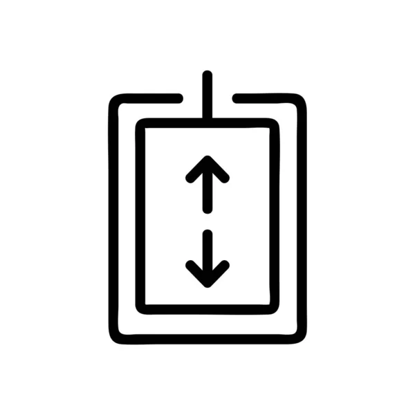 Le bouton ascenseur est un vecteur d'icônes. Illustration de symbole de contour isolé — Image vectorielle