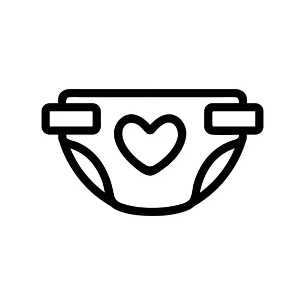 Fraldas para vetor adulto ícone. Isolado contorno símbolo ilustração — Vetor de Stock