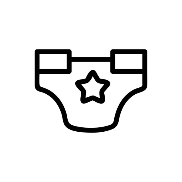 Bebé pañales icono vector. Ilustración del símbolo de contorno aislado — Archivo Imágenes Vectoriales