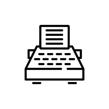 Gazetecilik simgesi vektörü. İzole edilmiş kontür sembolü gösterimi