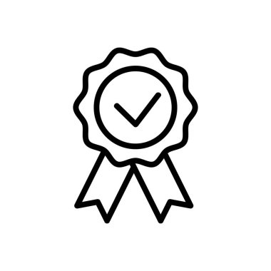 Onaylanmış vektör simgesi. İzole edilmiş kontür sembolü gösterimi