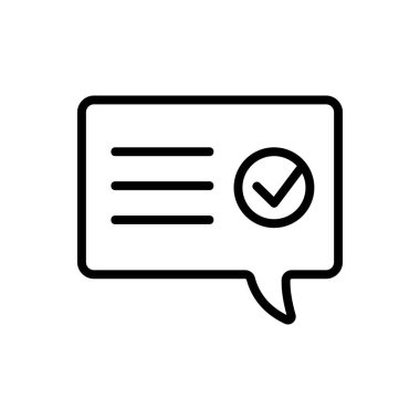 Onaylanmış vektör simgesi. İzole edilmiş kontür sembolü gösterimi