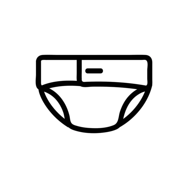Bebek bezi ikonu taşıyıcısı. İzole edilmiş kontür sembolü gösterimi — Stok Vektör