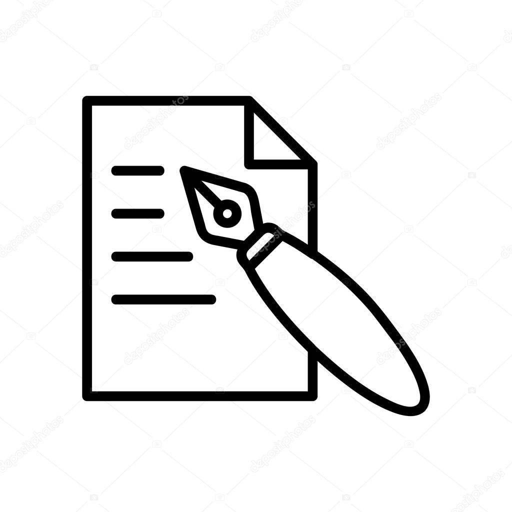Copywriting icon vector. A thin line sign. Isolated contour symbol illustration