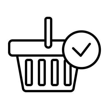 Onaylanmış vektör simgesi. İzole edilmiş kontür sembolü gösterimi