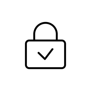 Onaylanmış vektör simgesi. İzole edilmiş kontür sembolü gösterimi