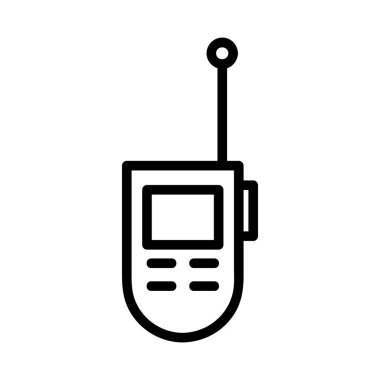 Radyo ikonu bir vektördür. İzole edilmiş kontür sembolü gösterimi