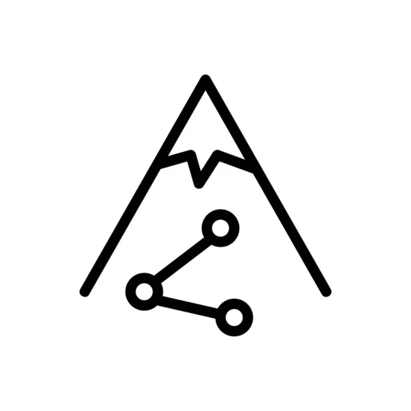 Het passeren van de berg icoon vector. Geïsoleerde contoursymbool illustratie — Stockvector